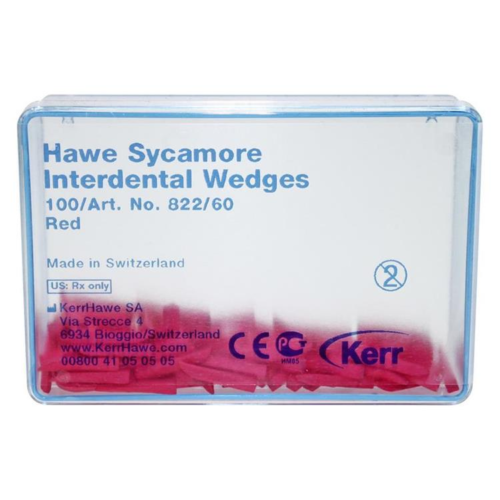 Клинья Sycamore Interdental деревянные межзубные  красные 100шт Kerr
