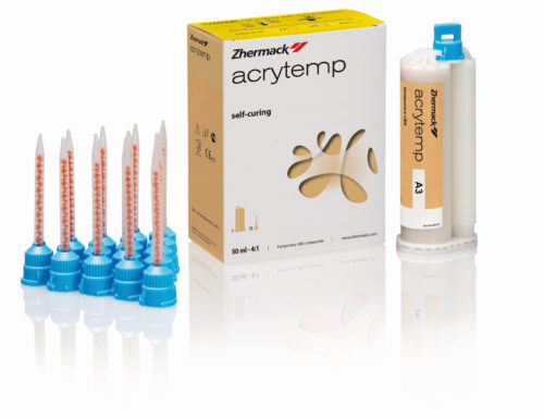 Acrytemp (Акритемп)- пластмасса для изготовления коронок и мостов (картр.50мл.+15насадок)  Zhermack