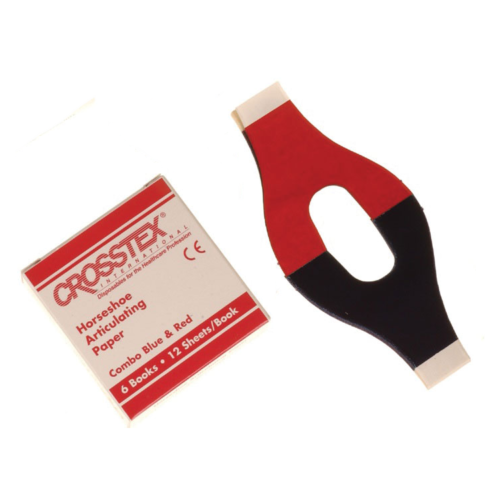 Артикуляционная бумага Horseshoe, 101,6мкм., синяя/красная, (6 блоков) Crosstex