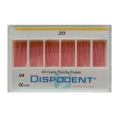 Гуттаперчивые штифты .04 кон., 60 шт., Dispodent / Дисподент