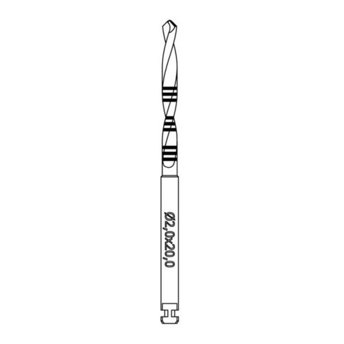 RF210L-020-RAL Пилотный бор (Фреза хирургическая)  NTI(Германия) L20мм