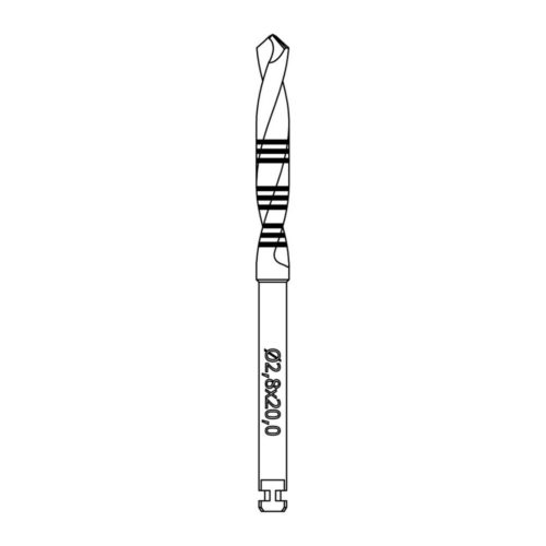 RF210L-028-RAL Пилотный бор (Фреза хирургическая)  NTI(Германия) L20мм